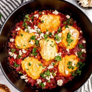 Gluten Free Bread with Tofu Shakshuka