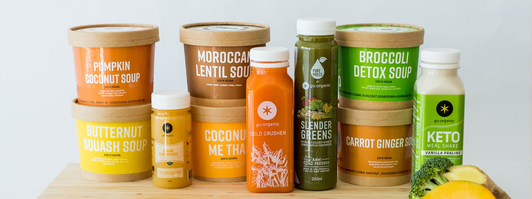 GoOrganic fresh soups, cold-pressed juice, detox shot and salad