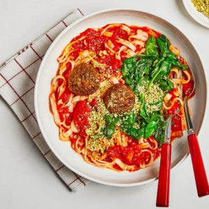 Vegan  Soba Noodles Meatball Marinara