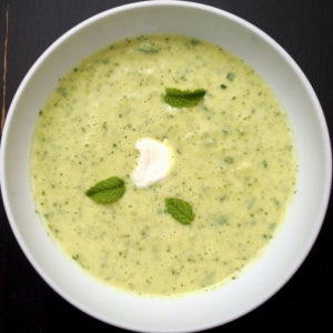 Courgette , Lemon, Mint Soup