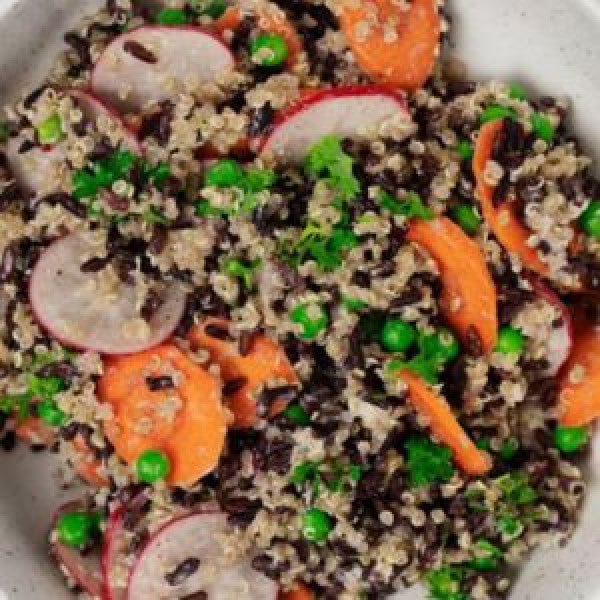 Quinoa and Black Rice Roasted Veggie Salad